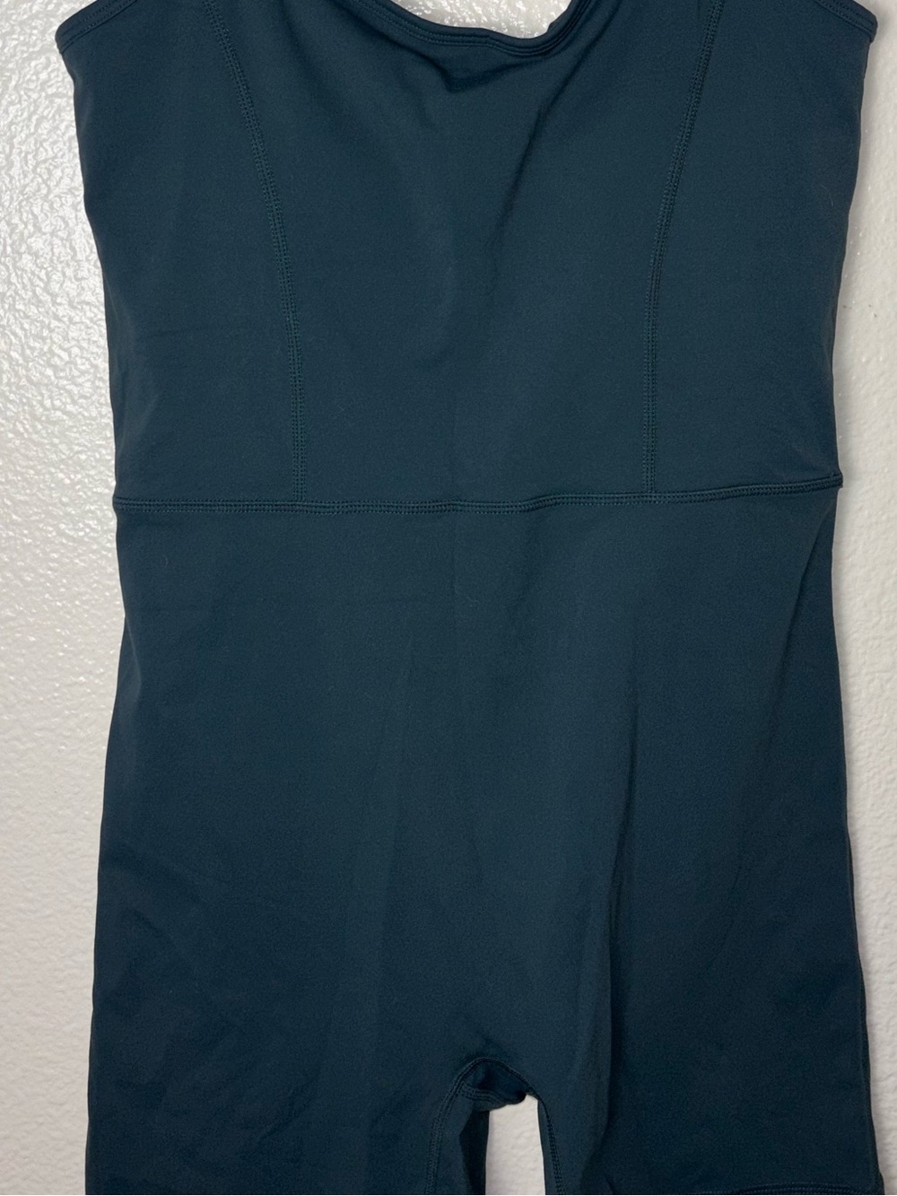 NWT QINSEN Womens Spaghetti Strap Bodycon Romper Short Jumpsuit Size XL TEAL - Picture 10 of 16